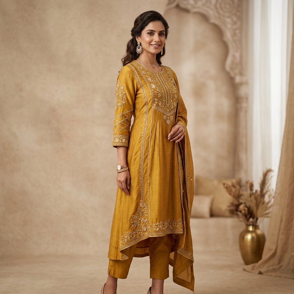 Pooja Banarasi Silk Kurti